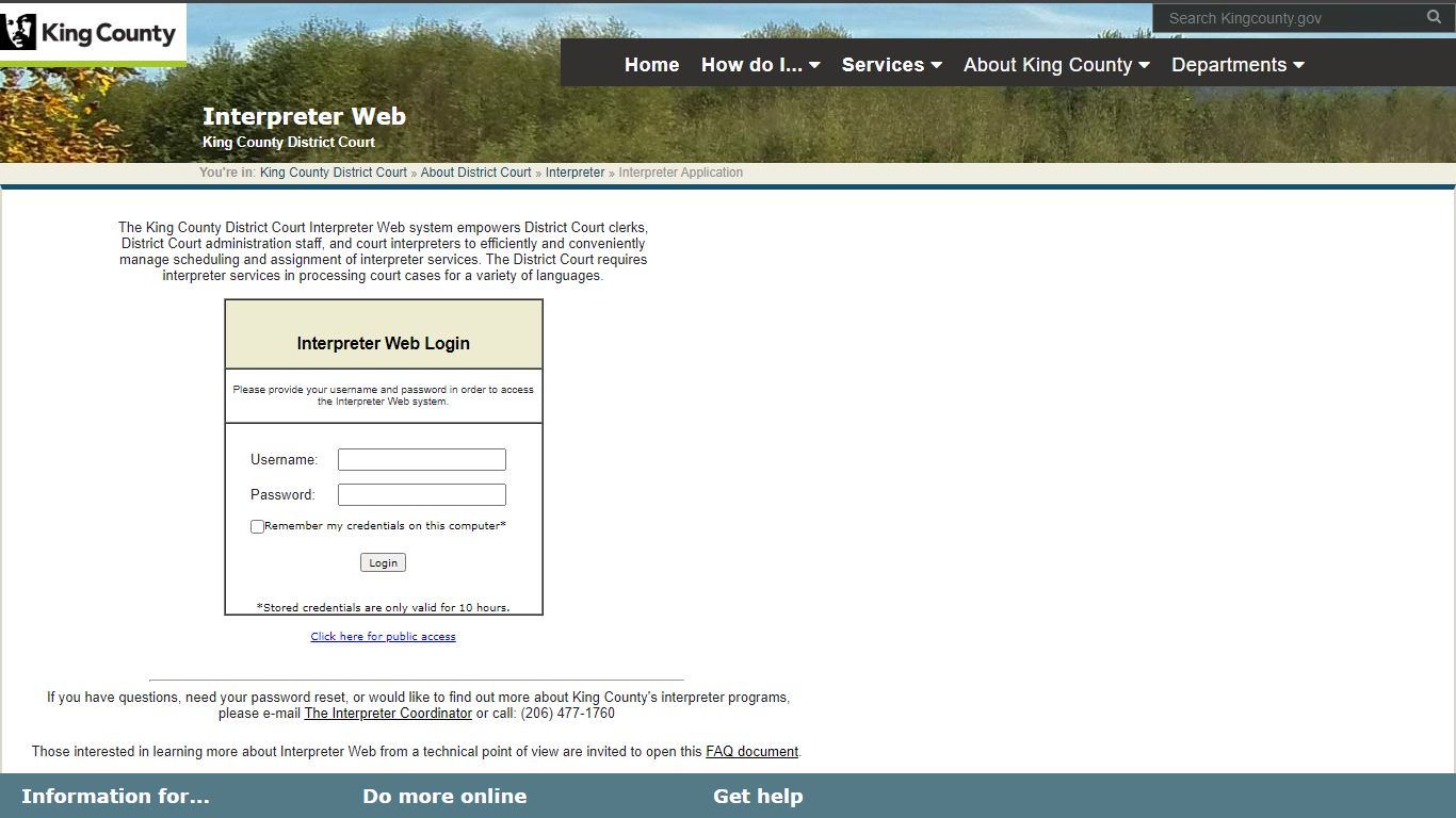 King County District Court Interpreter Web